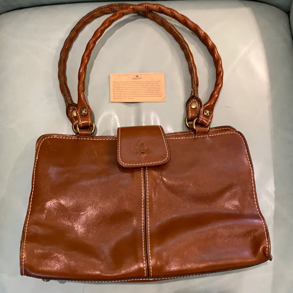 Patricia Nash Rienzo Tan Leather Satchel Handbag